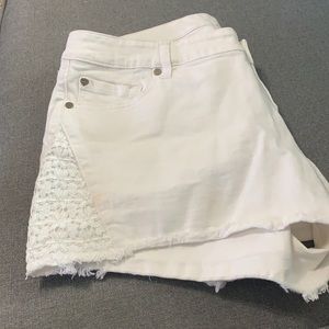 White jean shorts
